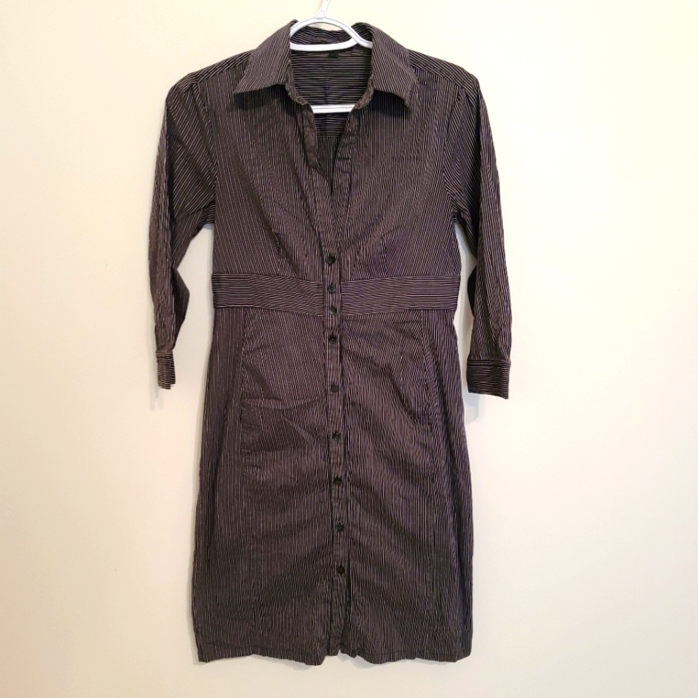 Express Design Studio Button Down Pin Stripe Dres - image 1